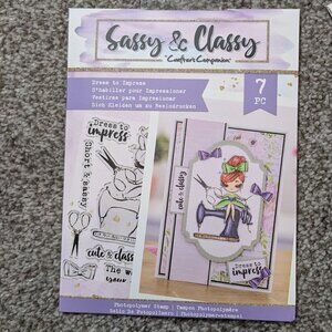 SASSY & CLASSY Crafter's Companion Photopolymer Stamp "Dress to Impress"; 7 pc